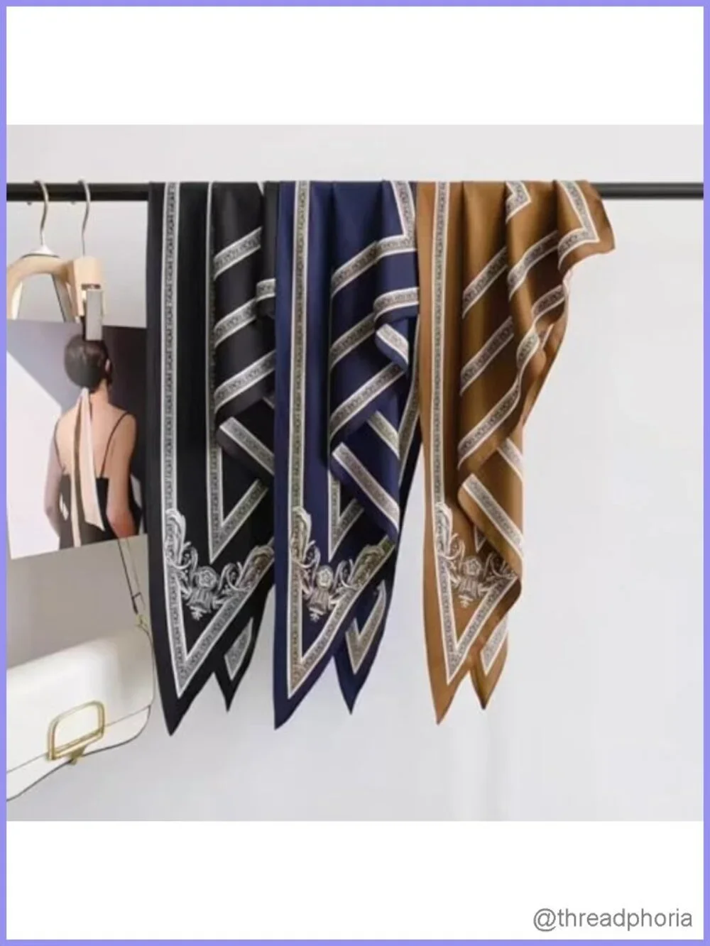 Polyester Satin Silk Triangular Scarf Head Wrap Hair Sleeping